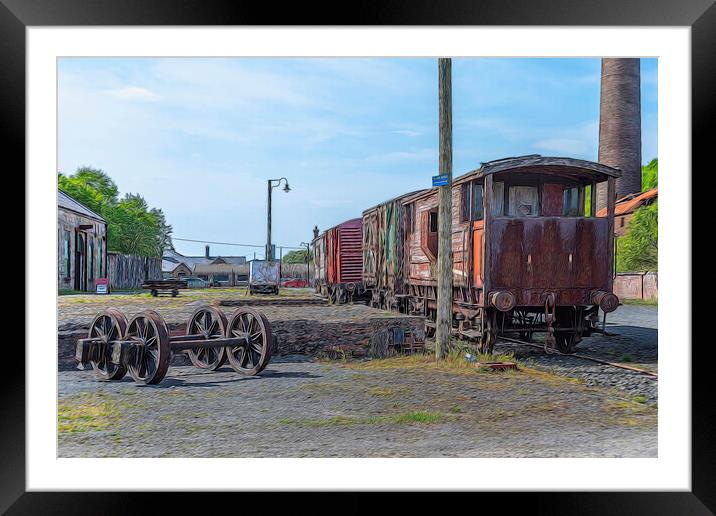 Old Locomotive Framed Mounted Print by Valerie Paterson