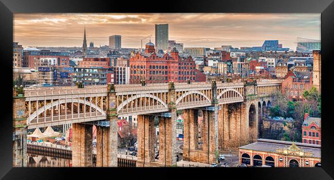 High Level Bridge Newcastle Framed Print by Valerie Paterson