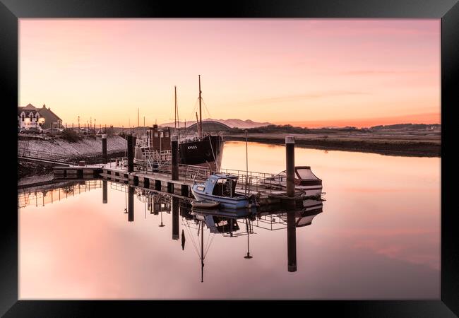 Sunset at the Harbour Framed Print by Valerie Paterson