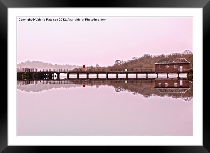 Luss Pier Framed Mounted Print by Valerie Paterson