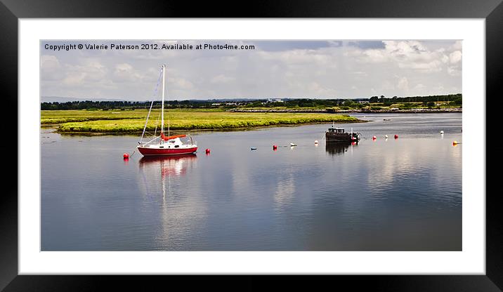 Reflection Across Irvine Harbour Framed Mounted Print by Valerie Paterson