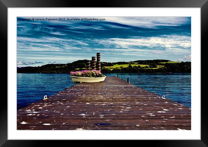Duck Bay Pier Framed Mounted Print by Valerie Paterson