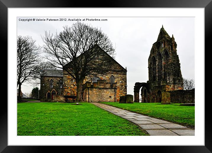 Kilwinning Abbey Ruins Framed Mounted Print by Valerie Paterson