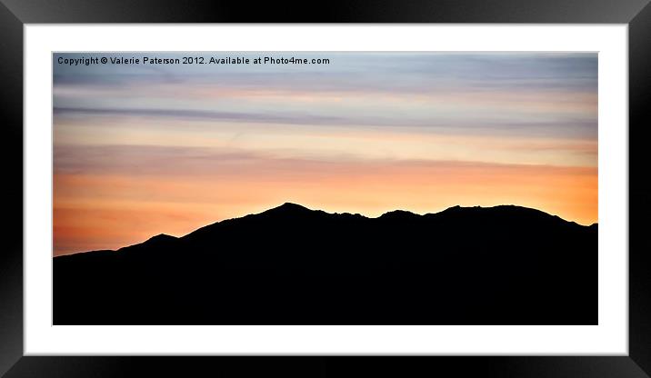 Sunset Skies Framed Mounted Print by Valerie Paterson