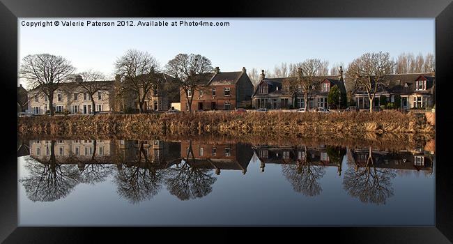 Reflection On Waterside In Irvine Framed Print by Valerie Paterson