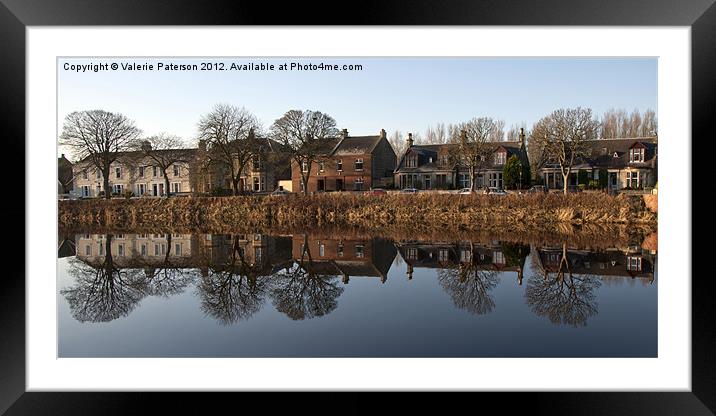 Reflection On Waterside In Irvine Framed Mounted Print by Valerie Paterson