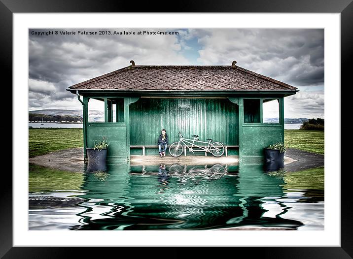Millport Shelter In The Floods Framed Mounted Print by Valerie Paterson