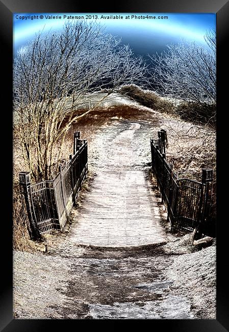 Bridge Of Sourlie Woods Framed Print by Valerie Paterson