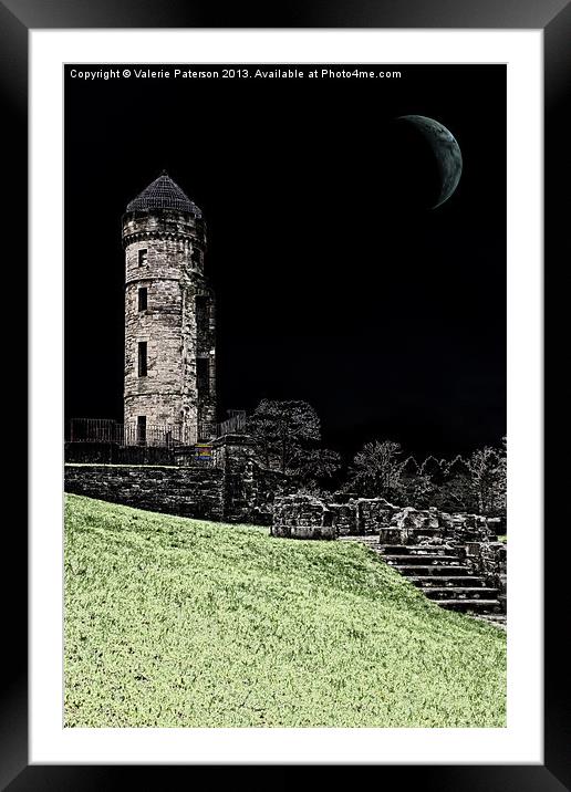 Eerie Eglinton Castle Framed Mounted Print by Valerie Paterson