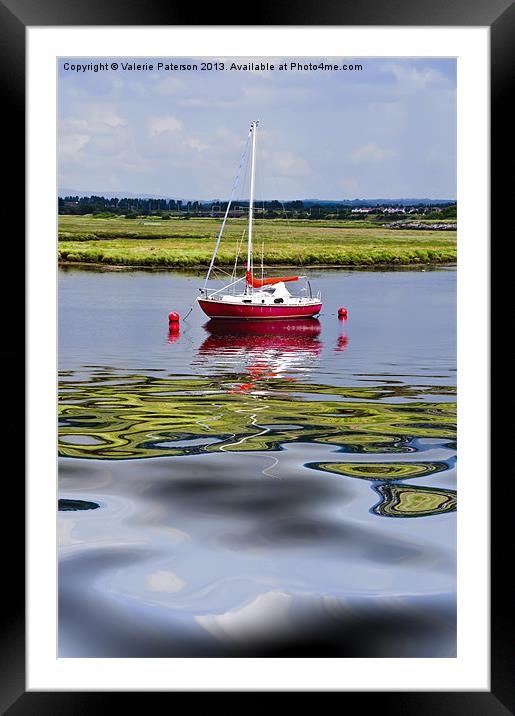 Solitary At Irvine Harbour Framed Mounted Print by Valerie Paterson