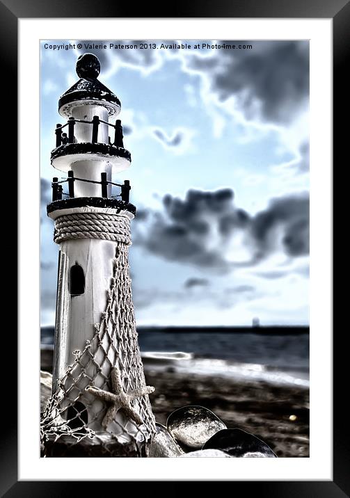 Little Lighthouse Framed Mounted Print by Valerie Paterson