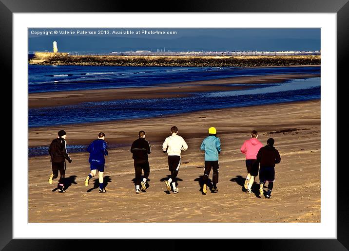 A Jog On The Beach Framed Mounted Print by Valerie Paterson