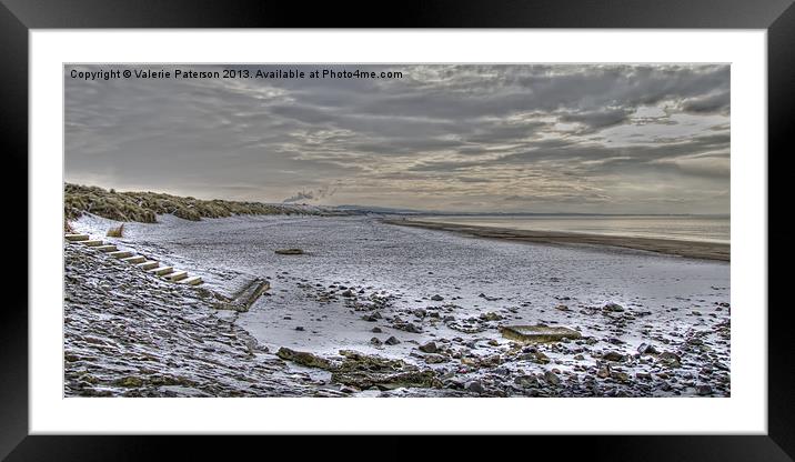 Cold Irvine Beach Framed Mounted Print by Valerie Paterson