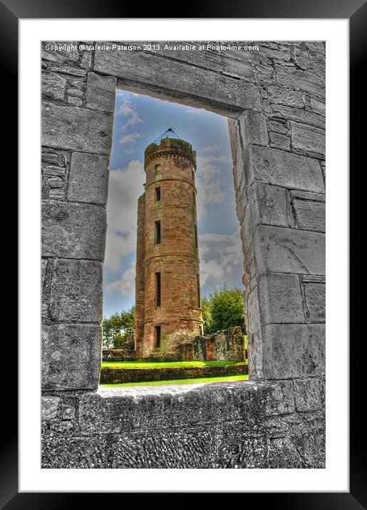 Tower Through The Ruin Framed Mounted Print by Valerie Paterson