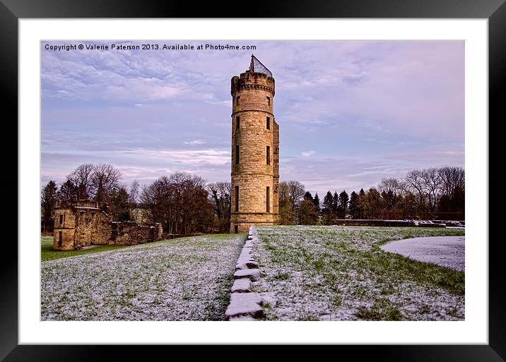 Eglinton Tower in Winter Framed Mounted Print by Valerie Paterson