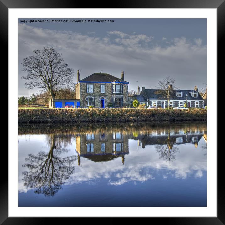 Reflection on Waterside Framed Mounted Print by Valerie Paterson