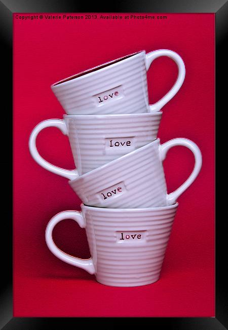 Love Mugs Framed Print by Valerie Paterson