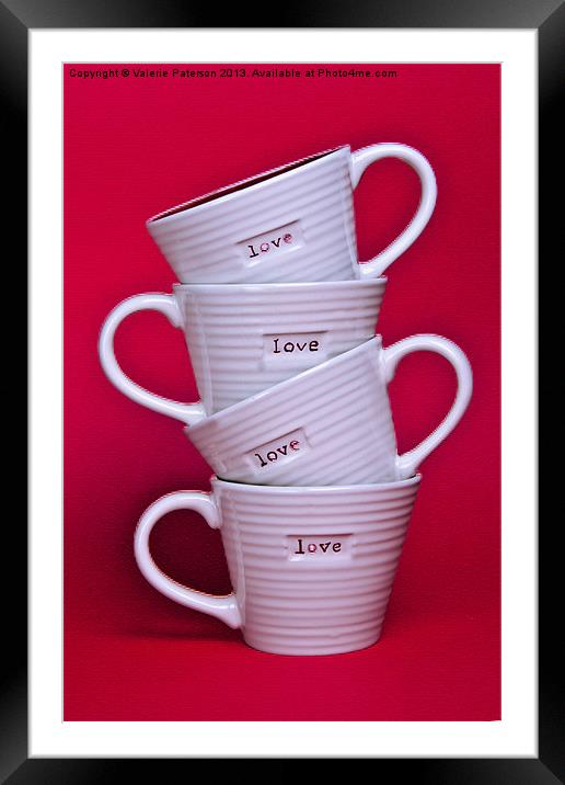 Love Mugs Framed Mounted Print by Valerie Paterson