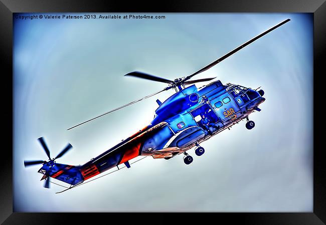 Sar Helicopter Framed Print by Valerie Paterson