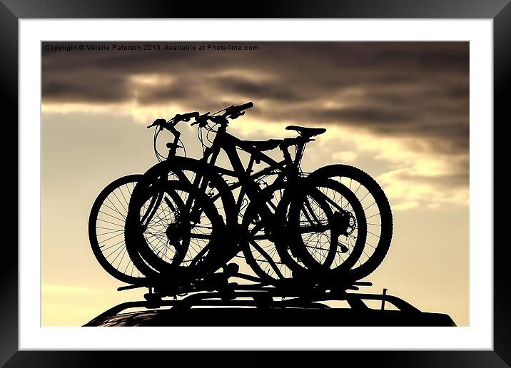Silhouette Bike Ride Framed Mounted Print by Valerie Paterson