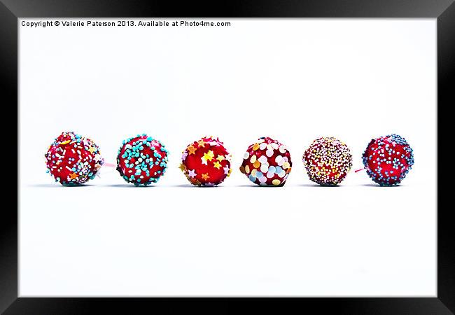 Red Lolly Pop Cakes Framed Print by Valerie Paterson