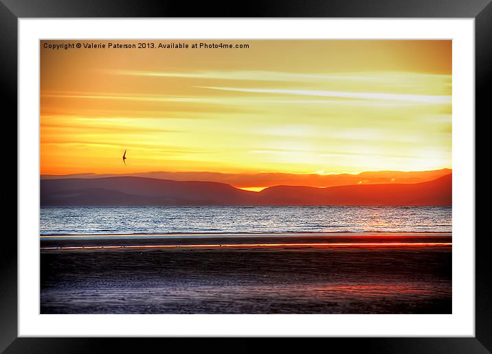 Irvine Beach Sunset Framed Mounted Print by Valerie Paterson