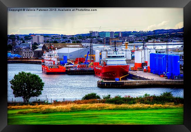Aberdeen Harbour Framed Print by Valerie Paterson