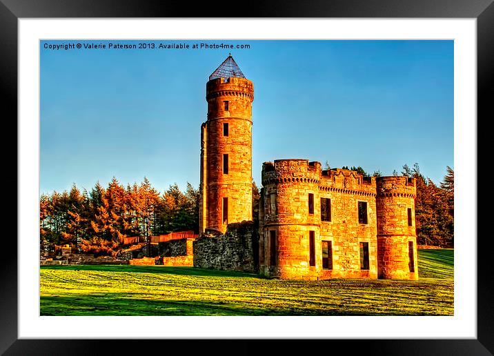 Eglinton Castle in Evening Sun Framed Mounted Print by Valerie Paterson