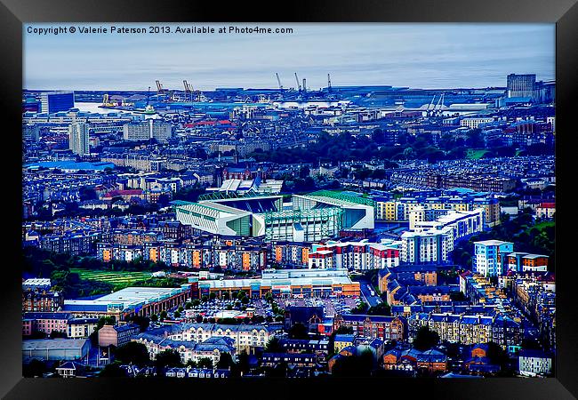 A View to Hibernian Football Club Framed Print by Valerie Paterson