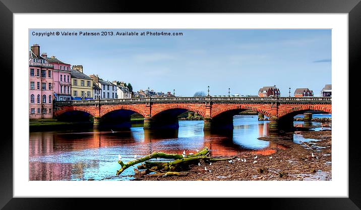 Ayr New Bridge Framed Mounted Print by Valerie Paterson
