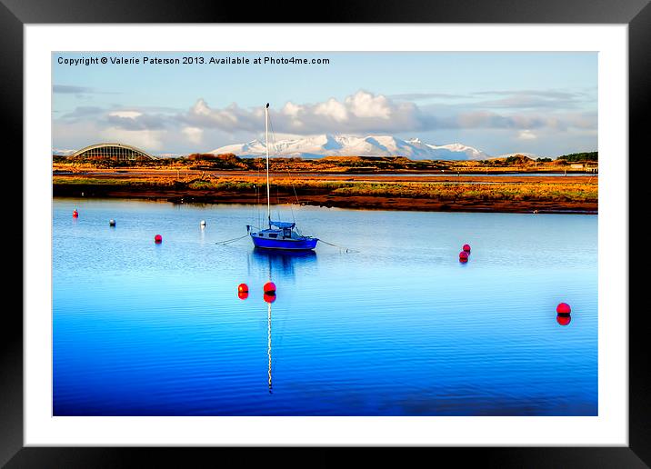 Irvine Harbour & Arran View Framed Mounted Print by Valerie Paterson