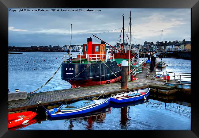 Boats on Irvine Harbour Framed Print by Valerie Paterson