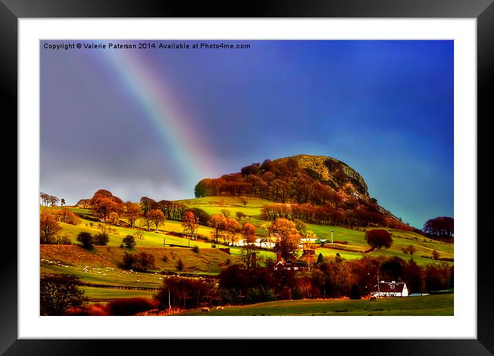 Rainbow Over Loudon Hill Framed Mounted Print by Valerie Paterson