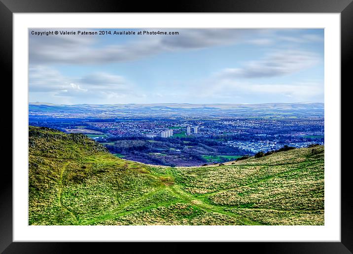 Edinburgh Skyline Framed Mounted Print by Valerie Paterson