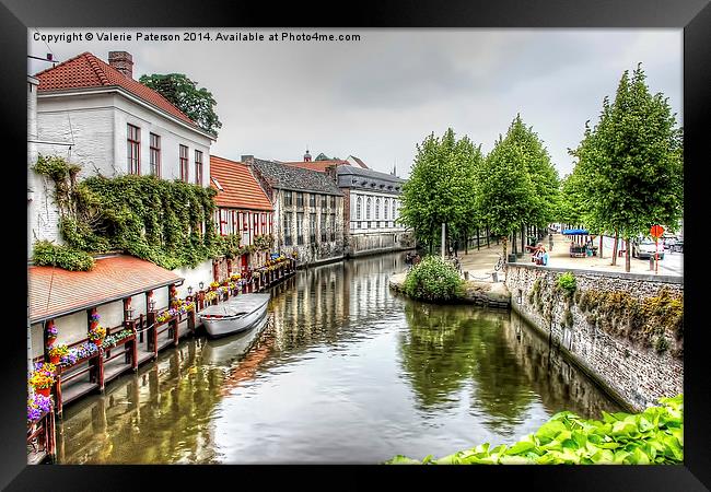 Town Canal Framed Print by Valerie Paterson