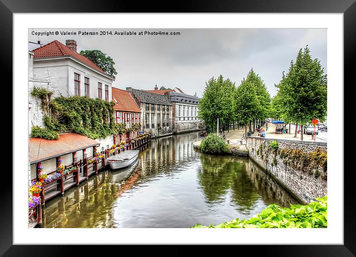 Town Canal Framed Mounted Print by Valerie Paterson