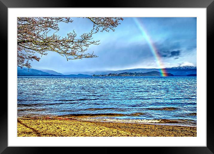  Loch Lomond Rainbow Framed Mounted Print by Valerie Paterson