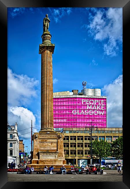 People Make Glasgow   Framed Print by Valerie Paterson