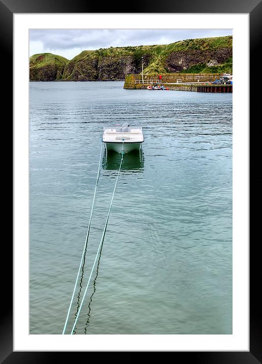 Single Boat on Stonehaven Harbour Framed Mounted Print by Valerie Paterson