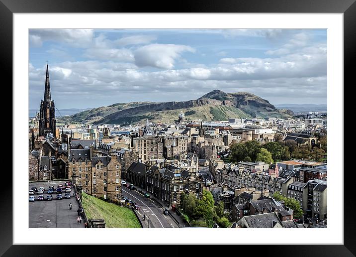 Edinburgh Skyline  Framed Mounted Print by Valerie Paterson