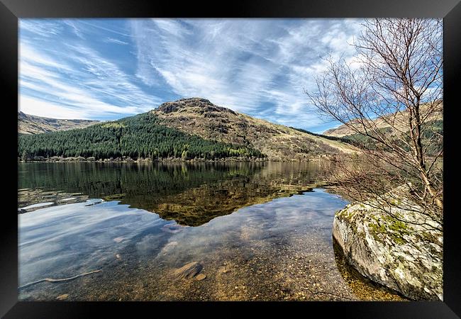  Reflection on Loch Eck Framed Print by Valerie Paterson