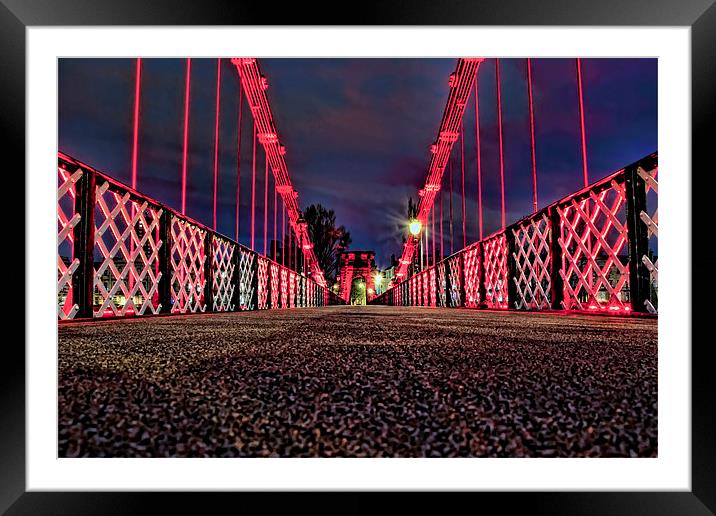 Glasgow Suspension Bridge  Framed Mounted Print by Valerie Paterson