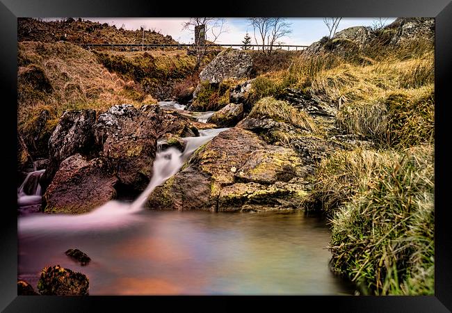 Waterfall at Glen Kinglas  Framed Print by Valerie Paterson