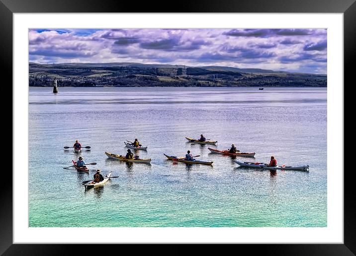 Kayakers  Framed Mounted Print by Valerie Paterson