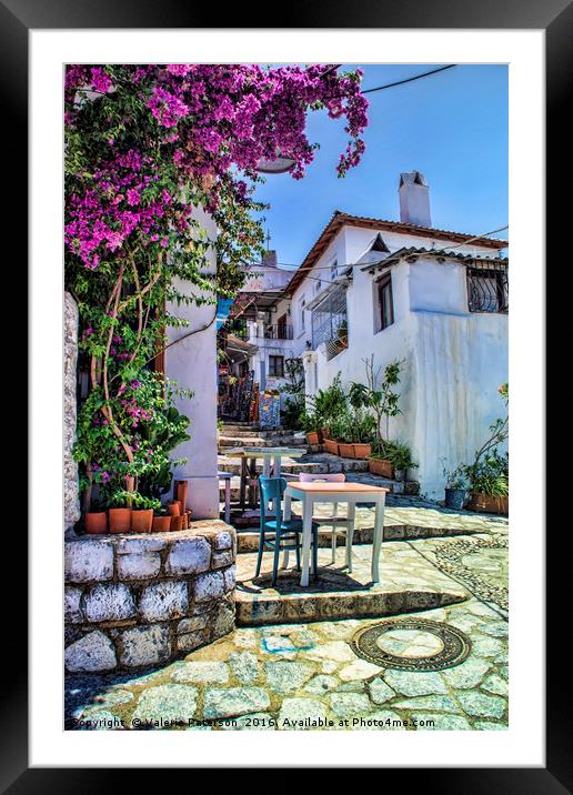 Narrow Marmaris Street Framed Mounted Print by Valerie Paterson