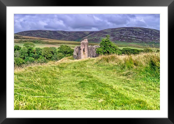 Morton Castle Ruin Framed Mounted Print by Valerie Paterson