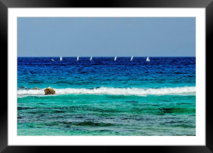 Surfboard Sailing Framed Mounted Print by Valerie Paterson