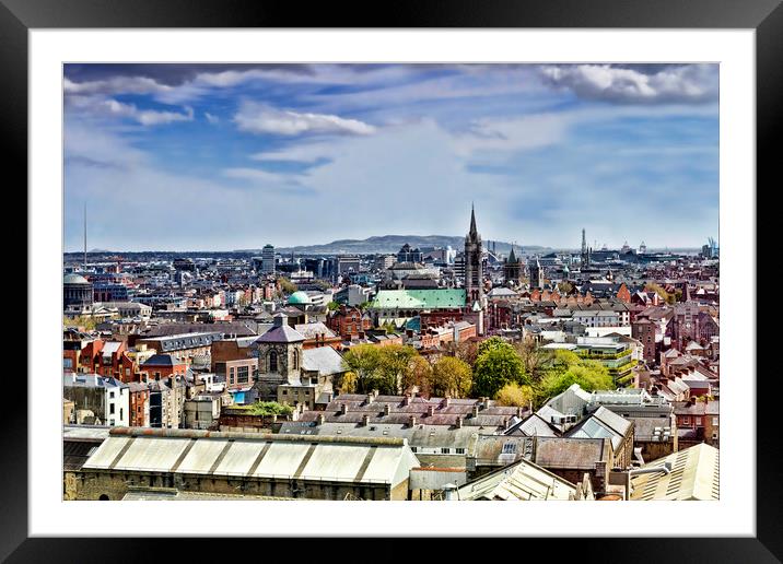 Dublin Rooftops Framed Mounted Print by Valerie Paterson