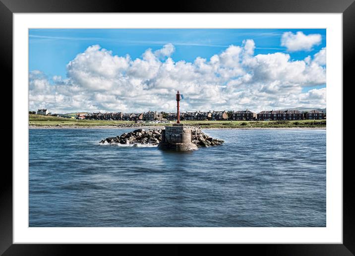 Girvan Harbour Mouth Framed Mounted Print by Valerie Paterson