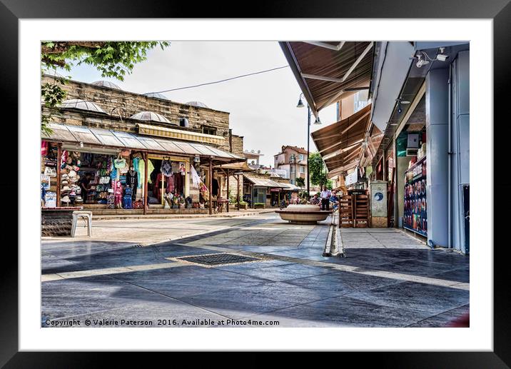 Marmaris Street Framed Mounted Print by Valerie Paterson